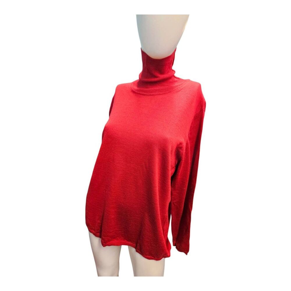 Coldwater Creek Red Wool Knit Turtleneck Sweater Womens Size 1X